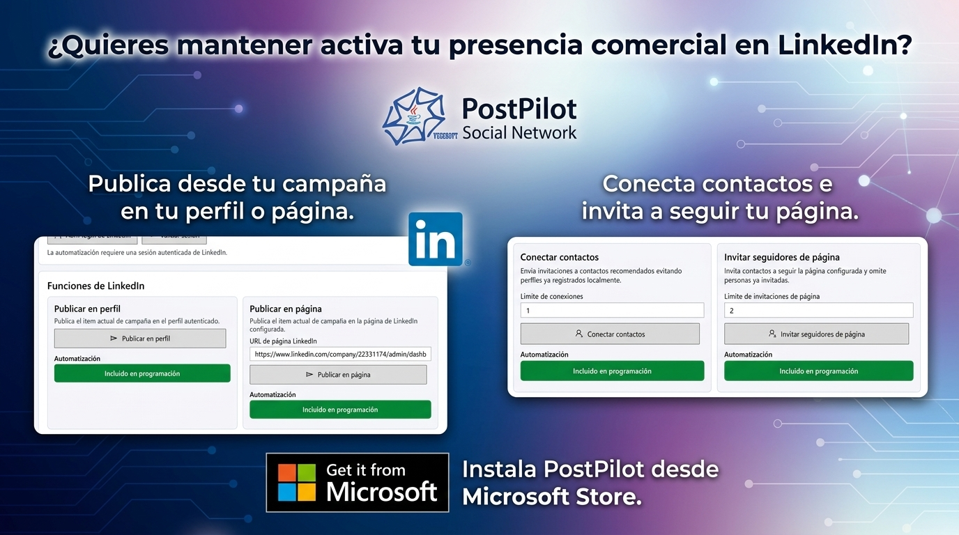 PostPilot Social Network · Microsoft Store · LinkedIn